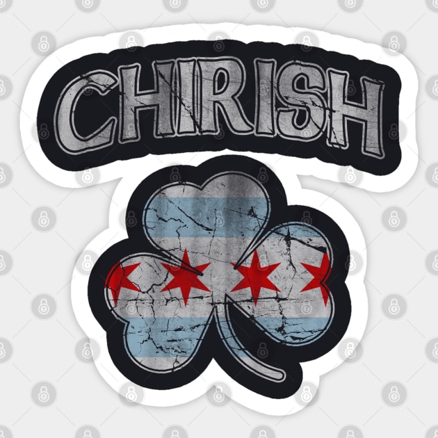 Chirish Chicago Flag Shamrock Sticker by E